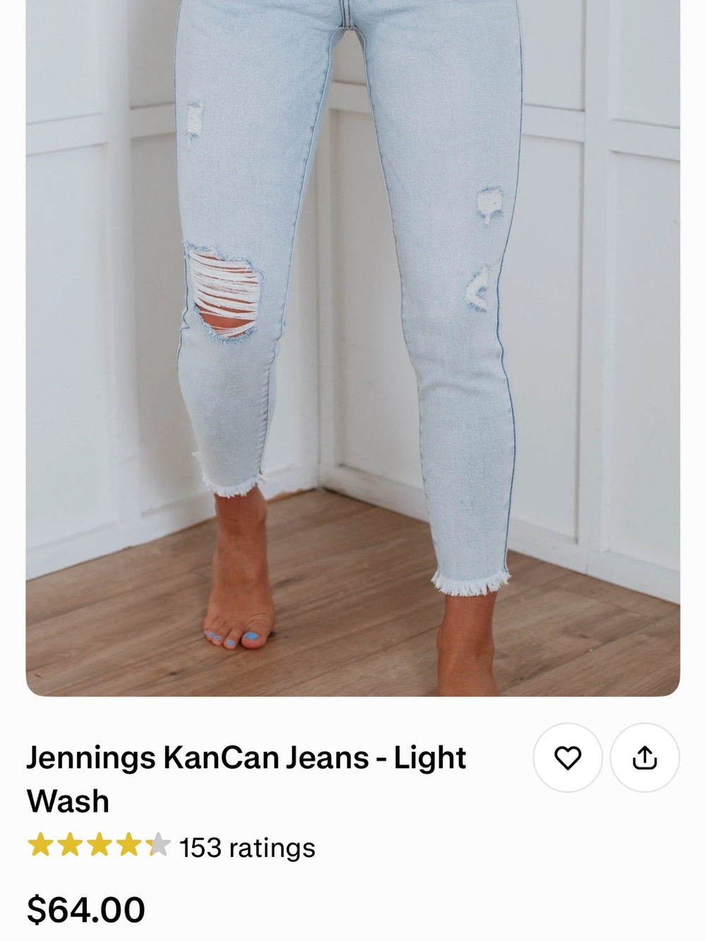 KanCan Light Blue Distressed Ankle Skinny Jeans